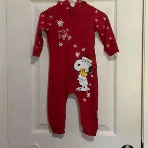 Snoopy one piece outfit.
